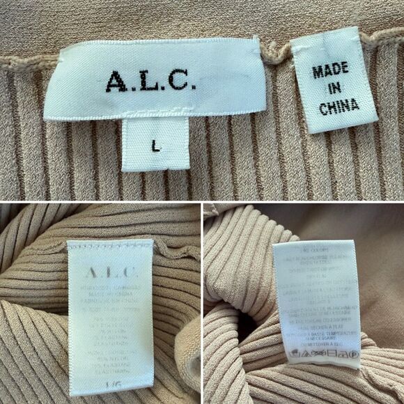 A.L.C. Ribbed Toni Bodysuit in Tamarind Beige Size L - Picture 11 of 12